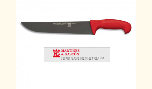 10" Butchers RED Scimitar Steak Knife Teflon coated Blade